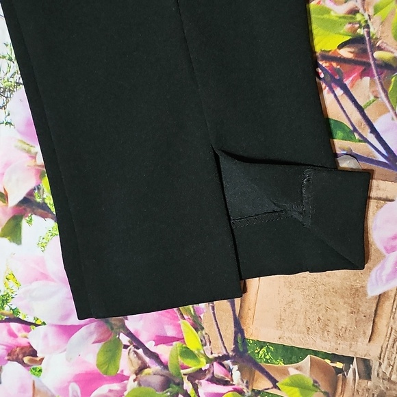 Ming Wang Stretchy Black Slit Ankle Pants - Picture 6 of 7